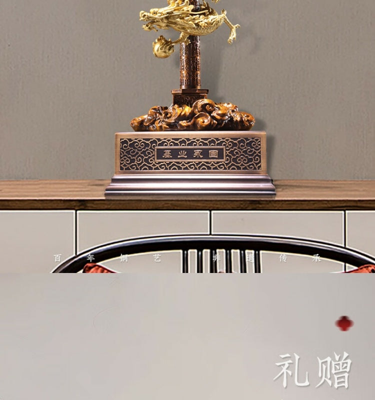 Zhu bingren copper A lasting legacy Home Table Living Room Entrance Decorations Crafts Living Room Office Dragon Ornaments