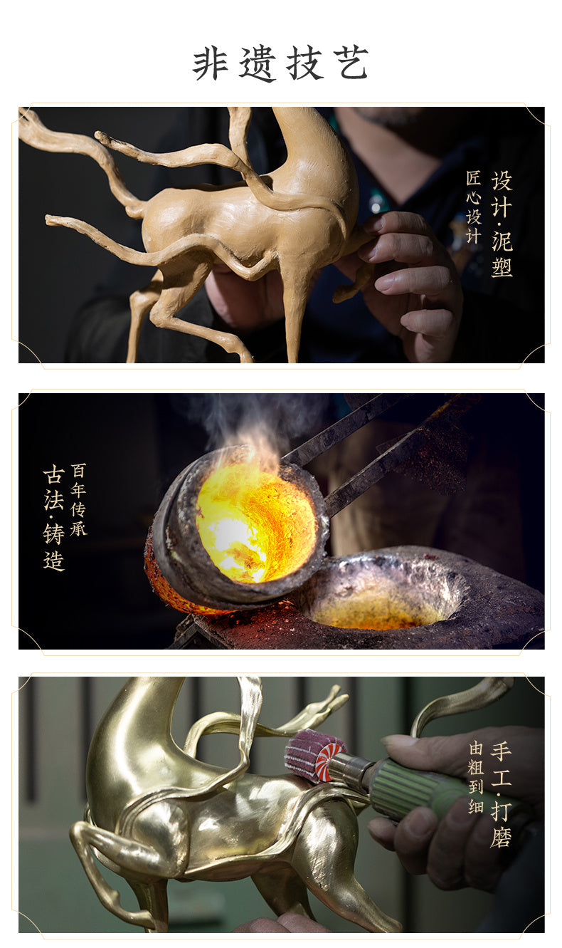 Zhu bingren copper Fortune and Joy Gourd Pendant Auspicious Gourd Peace Hanging Ornament Car Pendant Gift Decoration