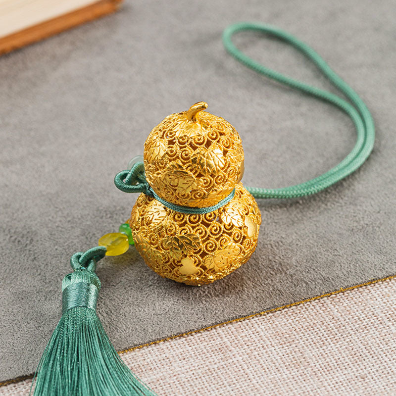 Zhu bingren copper Fortune and Joy Gourd Pendant Auspicious Gourd Peace Hanging Ornament Car Pendant Gift Decoration
