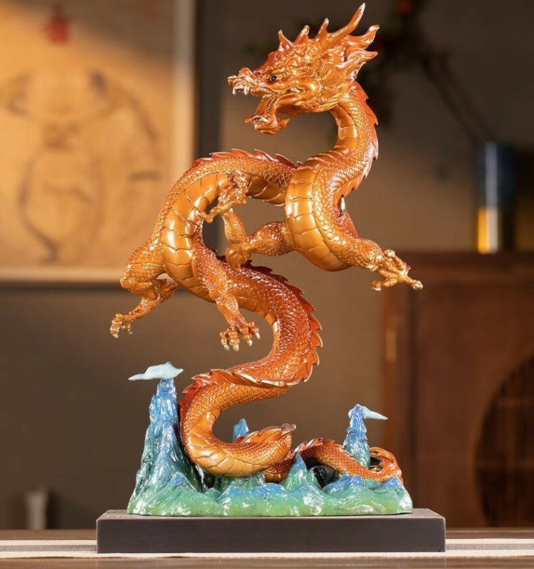 Zhu bingren copper Dragon Turns the Universe Dragon Ornament Living Room Entrance Decoration Craft Home Decor Office Decoration
