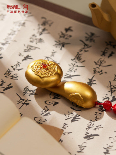 Zhu bingren copper Rotating Ruyi Handle Piece Creative and Fun Ornaments Exquisite Handheld Pieces Unique Plaything New Model