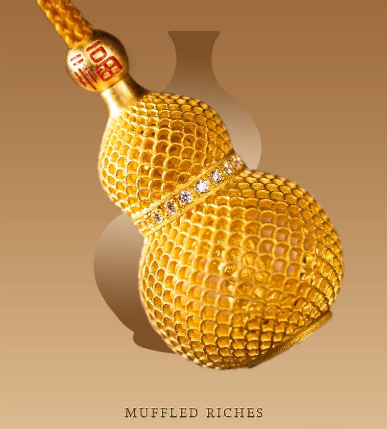 Zhu Bingren Copper Muffled Sound Prosperity Pendant Filigree Gourd Pendant Bag Hanging Keychain God of Wealth Decorative Necklace