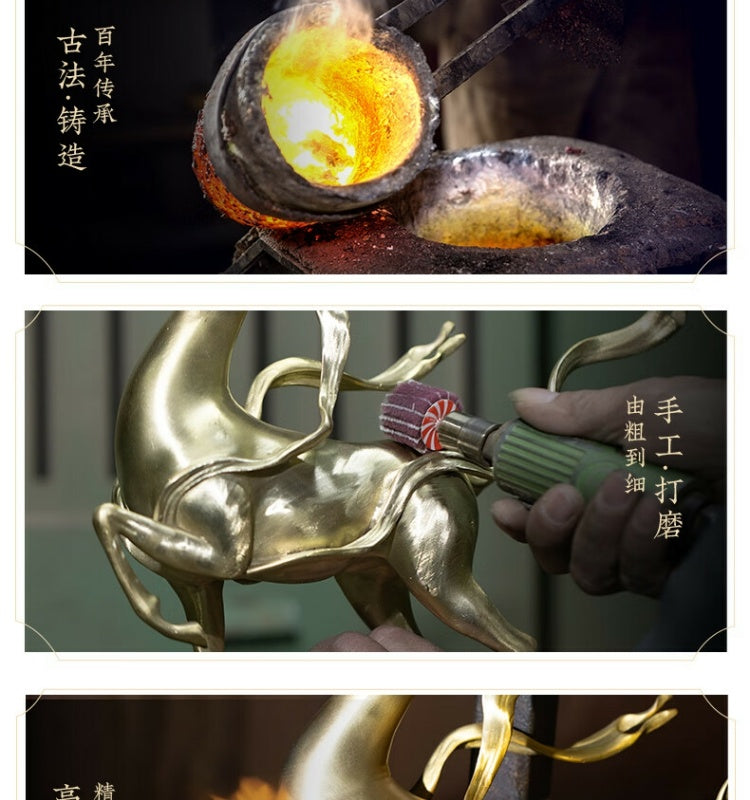 Zhu bingren copper Cultural and Creative Edition《Burning Sunflower》 Sunflower Ornament for Living Room Entrance Office Desk
