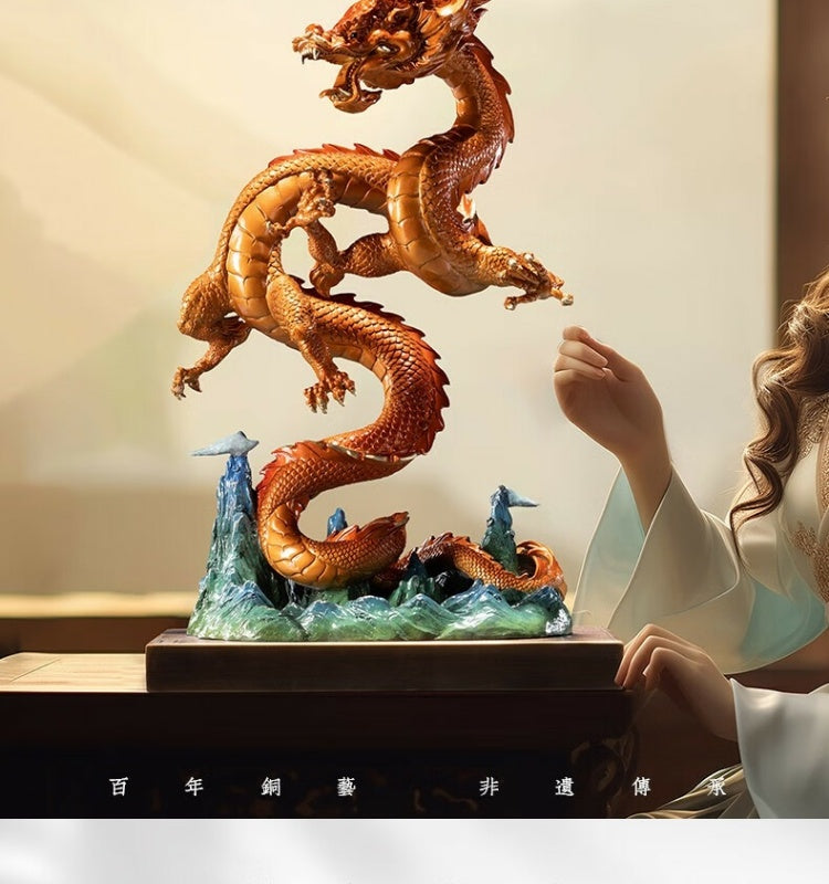 Zhu bingren copper Dragon Turns the Universe Dragon Ornament Living Room Entrance Decoration Craft Home Decor Office Decoration