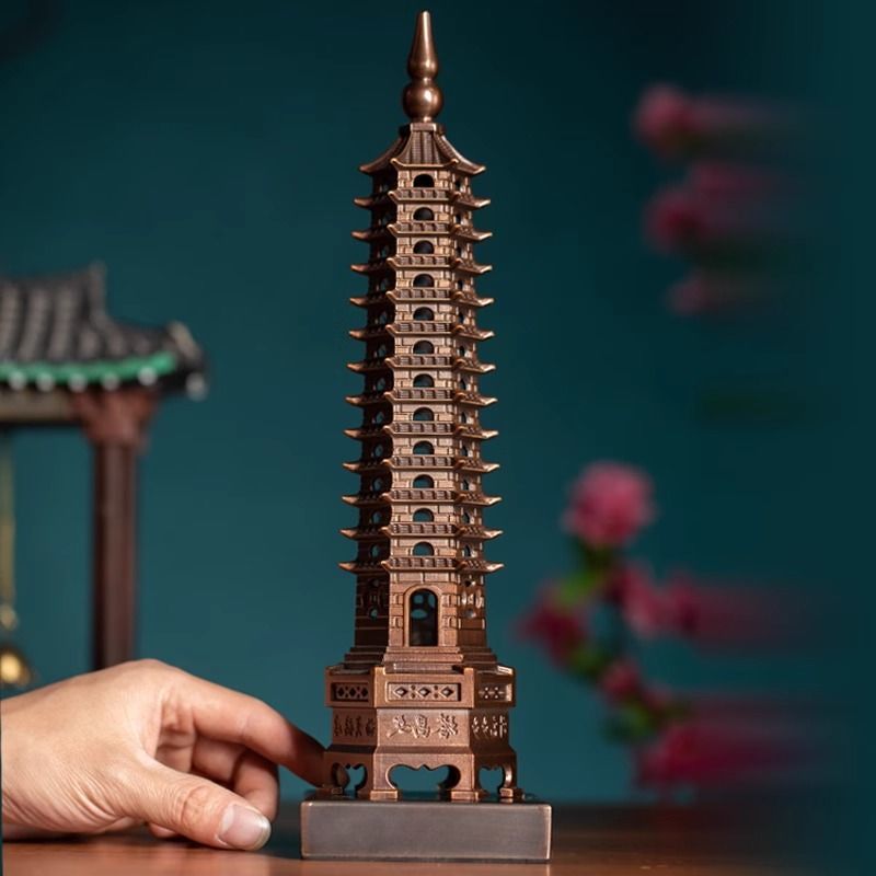 Zhu bingren copper New Arrival Step-by-Step Success Wen Chang Pagoda Home Living Room Decoration Ornament Office Desk Ornament Copper