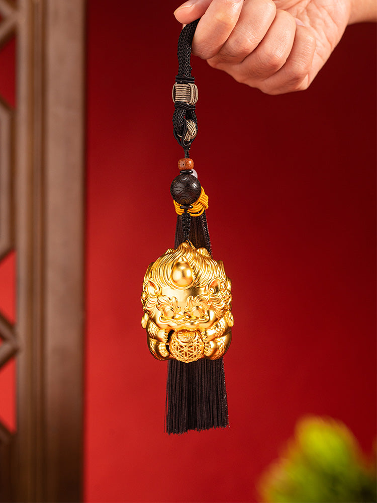Zhu bingren copper Fortune Pixiu Copper Pendant Filigree Craft Handheld Piece Wealth-Attracting Decoration Holiday Gift