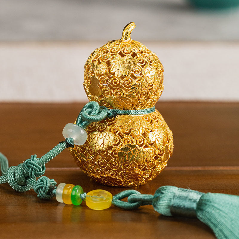 Zhu bingren copper Fortune and Joy Gourd Pendant Auspicious Gourd Peace Hanging Ornament Car Pendant Gift Decoration