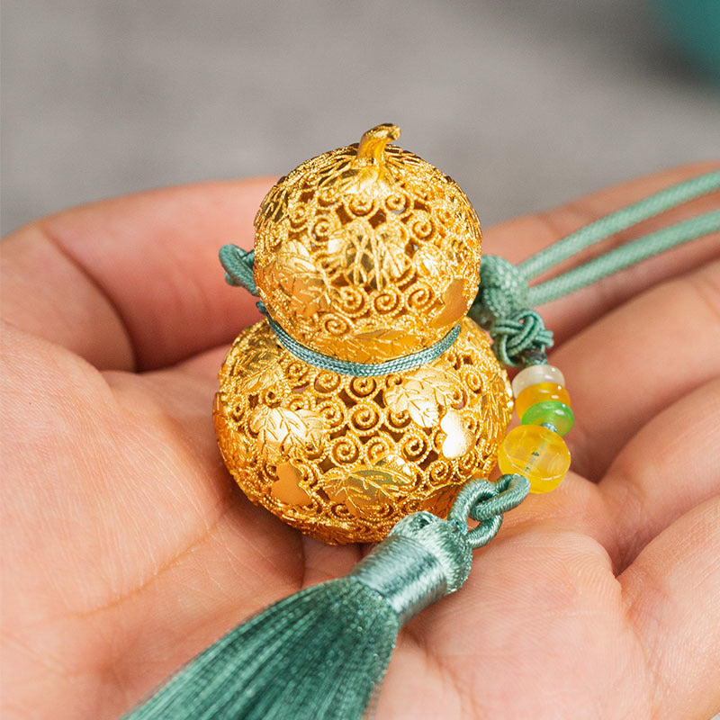 Zhu bingren copper Fortune and Joy Gourd Pendant Auspicious Gourd Peace Hanging Ornament Car Pendant Gift Decoration