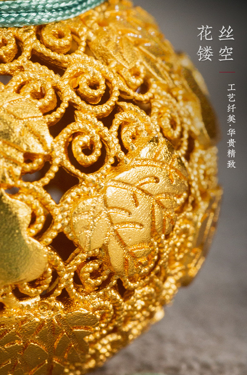 Zhu bingren copper Fortune and Joy Gourd Pendant Auspicious Gourd Peace Hanging Ornament Car Pendant Gift Decoration