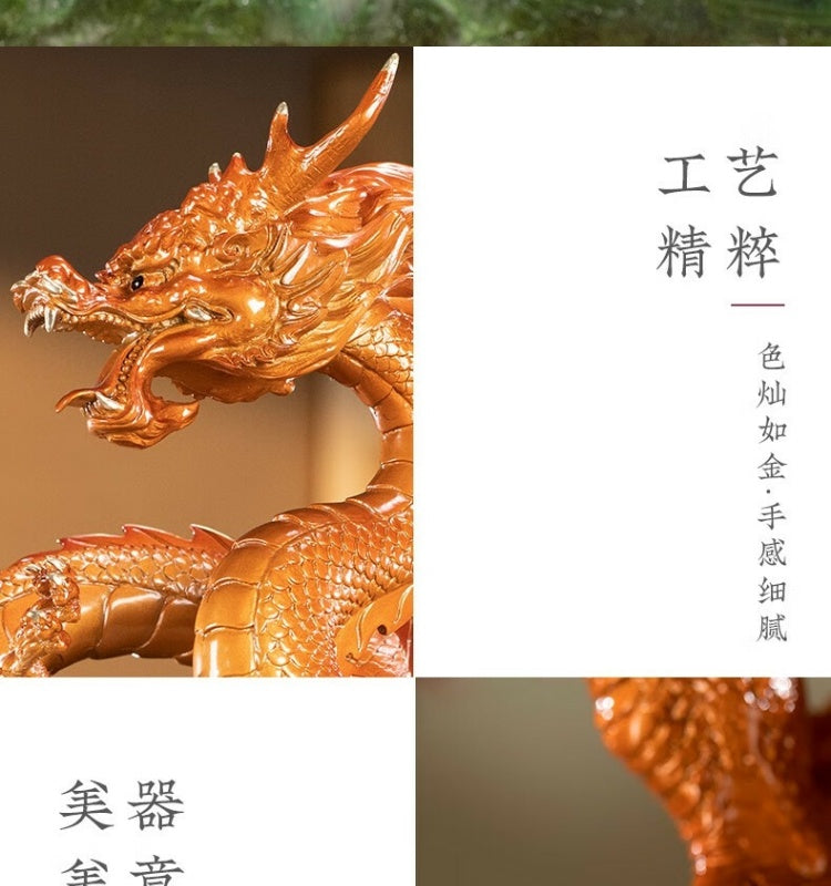 Zhu bingren copper Dragon Turns the Universe Dragon Ornament Living Room Entrance Decoration Craft Home Decor Office Decoration