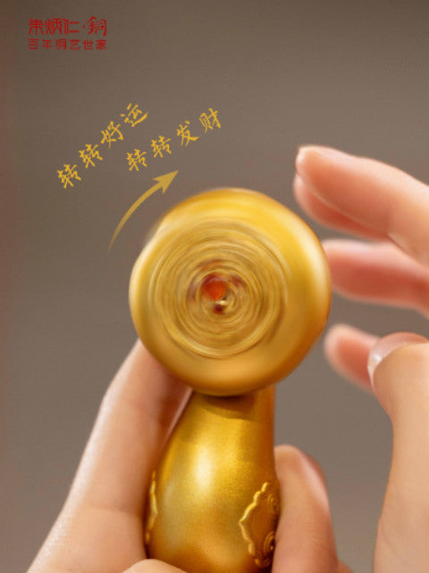 Zhu bingren copper Rotating Ruyi Handle Piece Creative and Fun Ornaments Exquisite Handheld Pieces Unique Plaything New Model