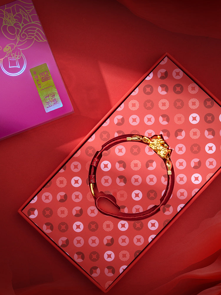 Zhu bingren copper Eight Directions Wealth Gathering Pixiu Bracelet Necklace Lucky Fortune Bracelet Woven Gift for Men on Holidays