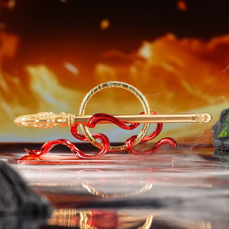 Zhu bingren copper One Stroke Decisive Circle Nezha Set Pen Figurine Peripheral Ornament Gift for Boys Students