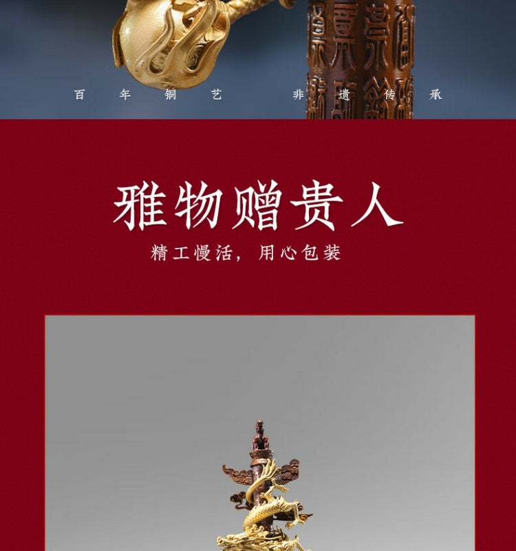 Zhu bingren copper A lasting legacy Home Table Living Room Entrance Decorations Crafts Living Room Office Dragon Ornaments
