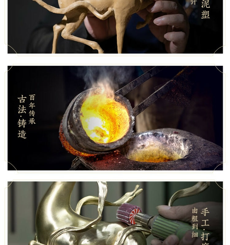 Zhu bingren copper A lasting legacy Home Table Living Room Entrance Decorations Crafts Living Room Office Dragon Ornaments