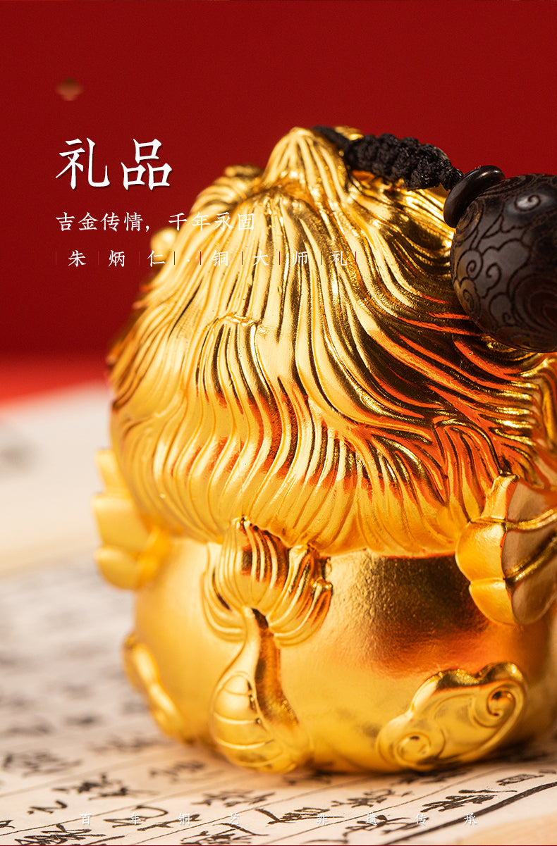 Zhu bingren copper Fortune Pixiu Copper Pendant Filigree Craft Handheld Piece Wealth-Attracting Decoration Holiday Gift
