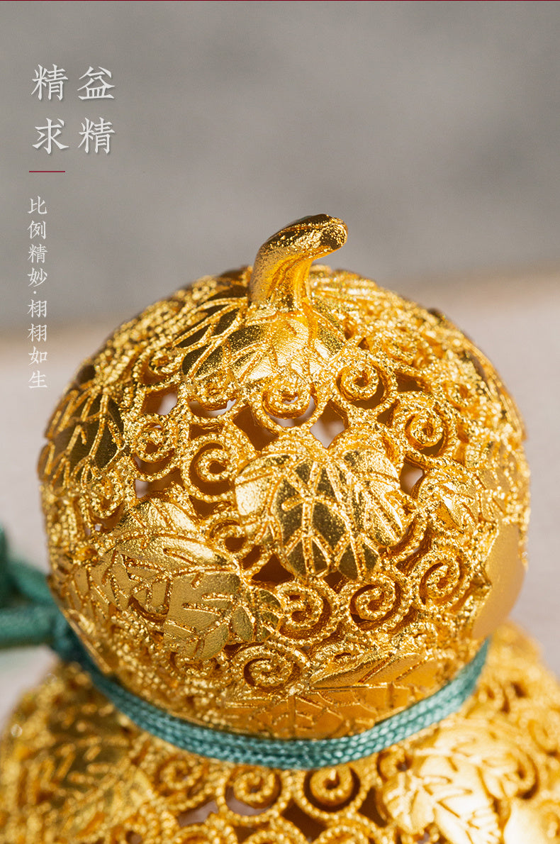 Zhu bingren copper Fortune and Joy Gourd Pendant Auspicious Gourd Peace Hanging Ornament Car Pendant Gift Decoration